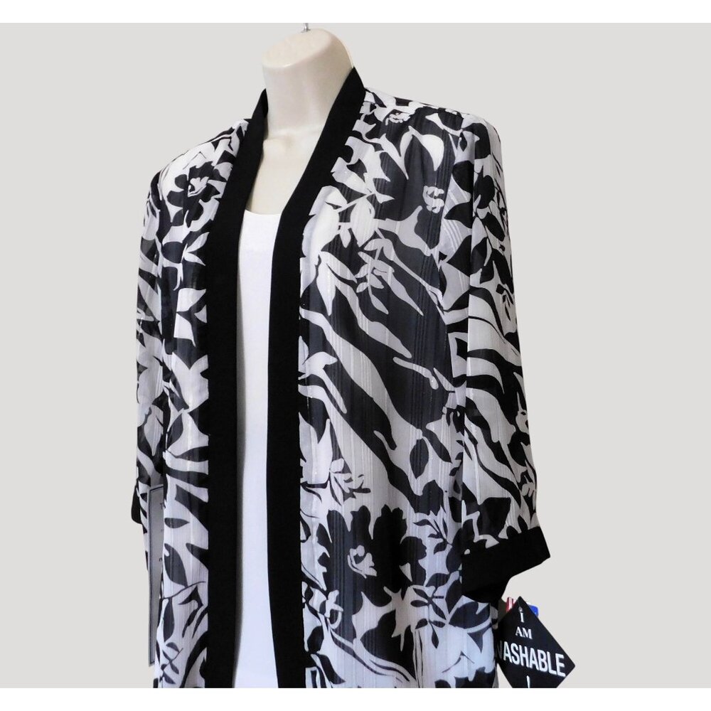 Kathy Roberts 2-Piece Set Women’s 14 Black White Jacket Pants Polyester - Picture 5 of 16